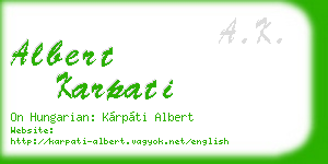 albert karpati business card